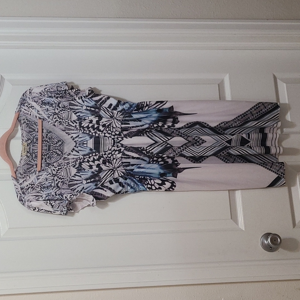 Blue butterfly midi dress